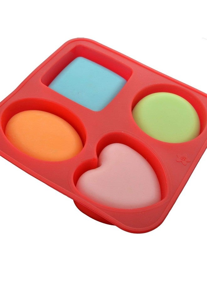 Clazkit قالب صابون كيك على شكل دائرة ومربع وبيضاوي وقلب من سيليكون كلزكيت، متعدد الألوان - Image 4