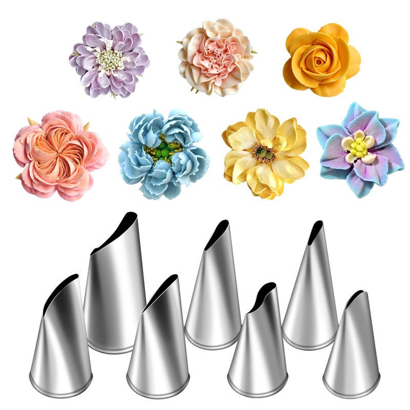 Hendiy 7Pieces/set Cake Decorating Tips Set Cream Icing Piping Fondant Rose Nozzle Pastry Tools Fondant Decorating Tools - Image 1