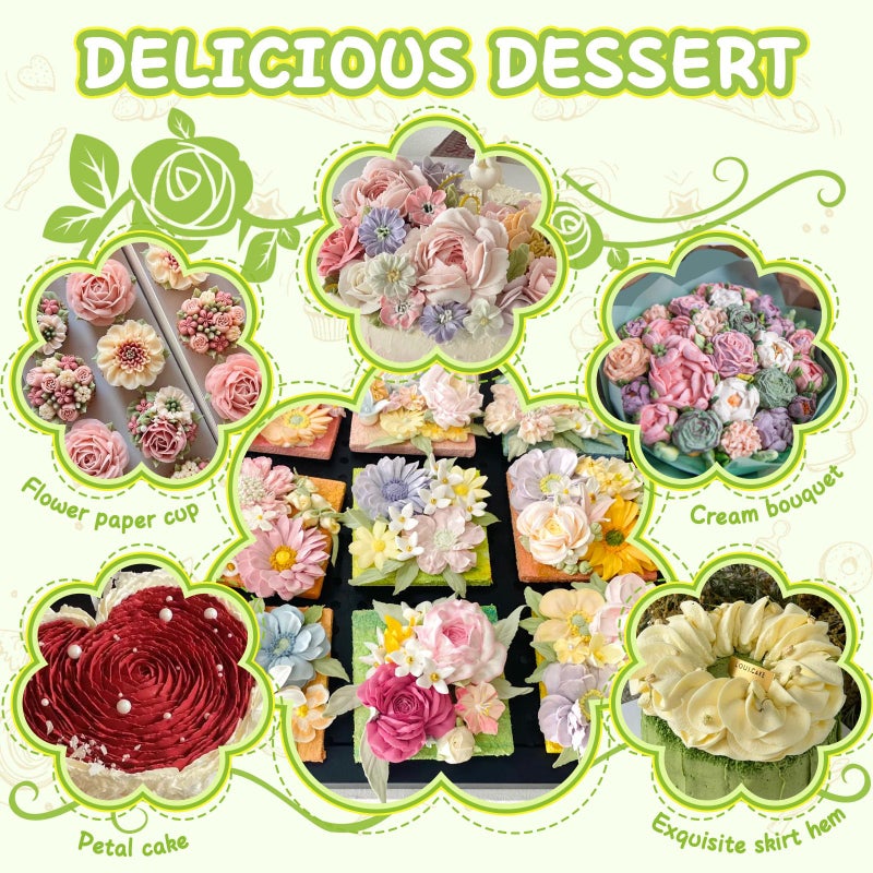 Hendiy 7Pieces/set Cake Decorating Tips Set Cream Icing Piping Fondant Rose Nozzle Pastry Tools Fondant Decorating Tools - Image 3