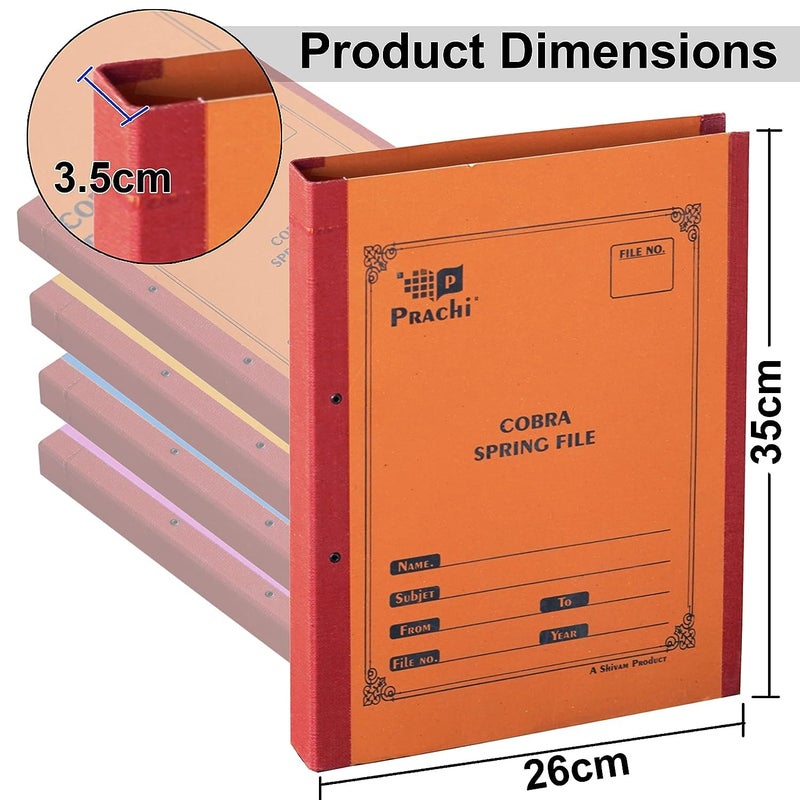 SNDIA 12 Pack Spring Files File A4 Size Paper Cobra File Document Holder Certificates Holder- Color May Vary (35 x 26 x 3.5 cm) - Image 2