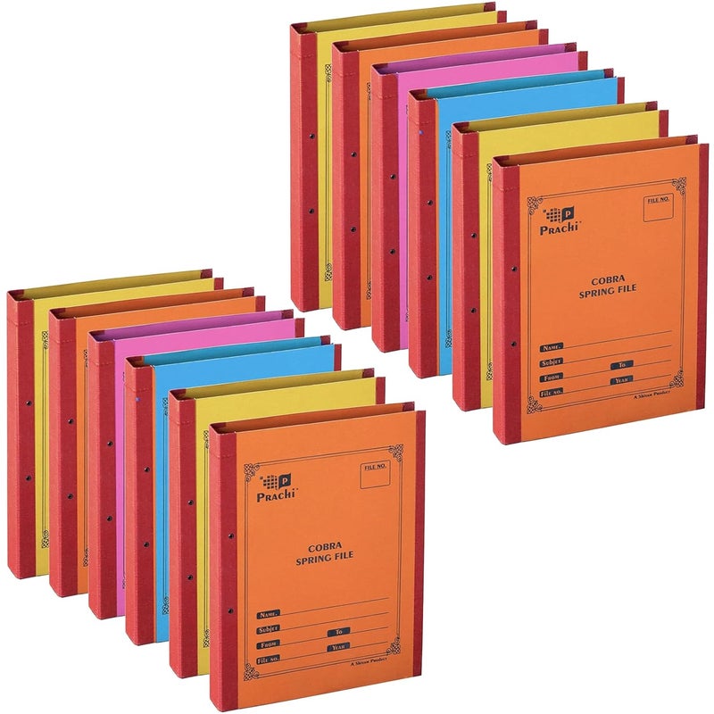 SNDIA 12 Pack Spring Files File A4 Size Paper Cobra File Document Holder Certificates Holder- Color May Vary (35 x 26 x 3.5 cm) - Image 1