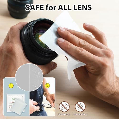 Dipoo 200 Count Lens Wipes for Eyeglasses, Eye Glasses Cleaner Wipes Pre-moistened Individually Wrapped Sracth-Free Streak-Free Eyeglasses Cleaning for Sunglass, Camera Lens, Goggles - Image 3