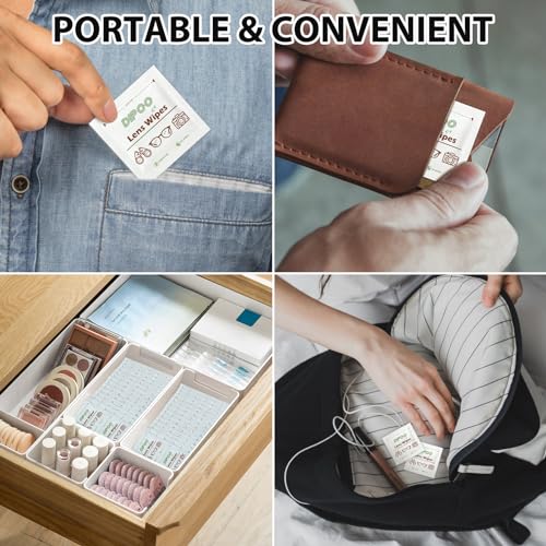 Dipoo 200 Count Lens Wipes for Eyeglasses, Eye Glasses Cleaner Wipes Pre-moistened Individually Wrapped Sracth-Free Streak-Free Eyeglasses Cleaning for Sunglass, Camera Lens, Goggles - Image 4