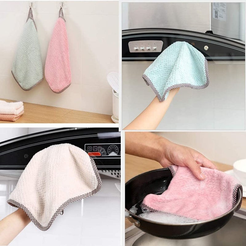 SHIDHMI SHIDHMI Microfiber Dish Washing Cloth 3 Pack Coral Fleece Cleaning Towel Drying Cloths Ultra Absorbent for Kitchen Washing Up Clean Bowl Bathroom Dusting Car Wiping Pcs of 3 - Image 4