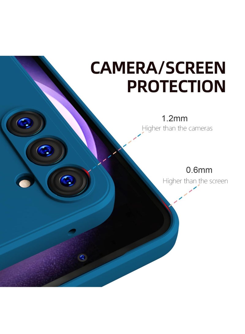 Case for Samsung Galaxy A35, Liquid Gel Rubber Bumper Case with Soft Microfiber Lining Cushion Slim Shockproof Protective with Camera Protection Cover for Samsung Galaxy A35 2024 (Blue) - Image 2