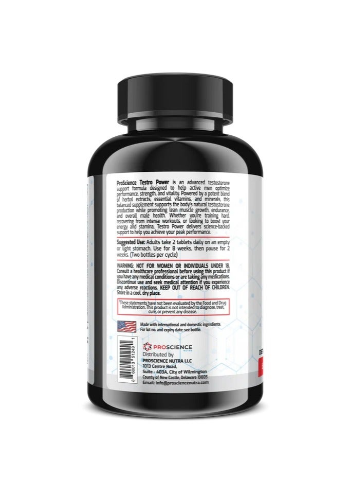 Proscience Nutra ProScience Testro Power – Muscle & Male Performance Formula 60 TABLETS - Image 2