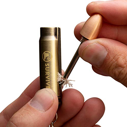 SURVIVE Permanent Match Bullet Metal Keychain Quick Clip, Reusable Survival Fire Starter Striker Lighter, Emergency Waterproof Strike Anywhere Stick Kit - Image 5