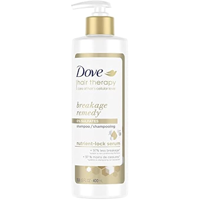 Dove Hair Therapy Shampoo for Damaged Hair Breakage Remedy Hair Shampoo with Nutrient-Lock Serum 13.5 fl oz