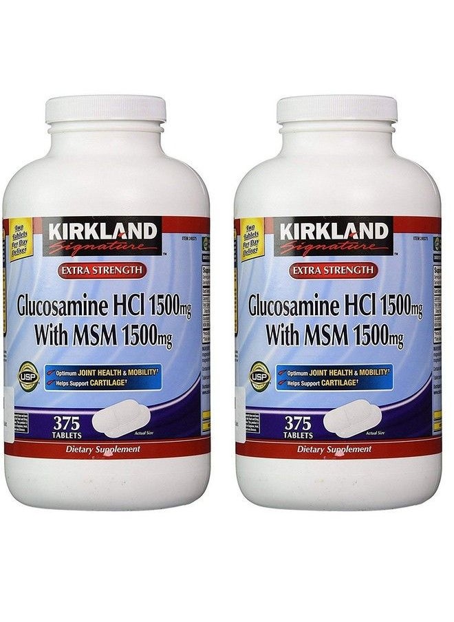 Kirkland Signature - Extra Strength Glucosamine Hci 1500Mg With Msm 1500 Mg 375Count Tablets (Multi Pack Of 2) - Image 1