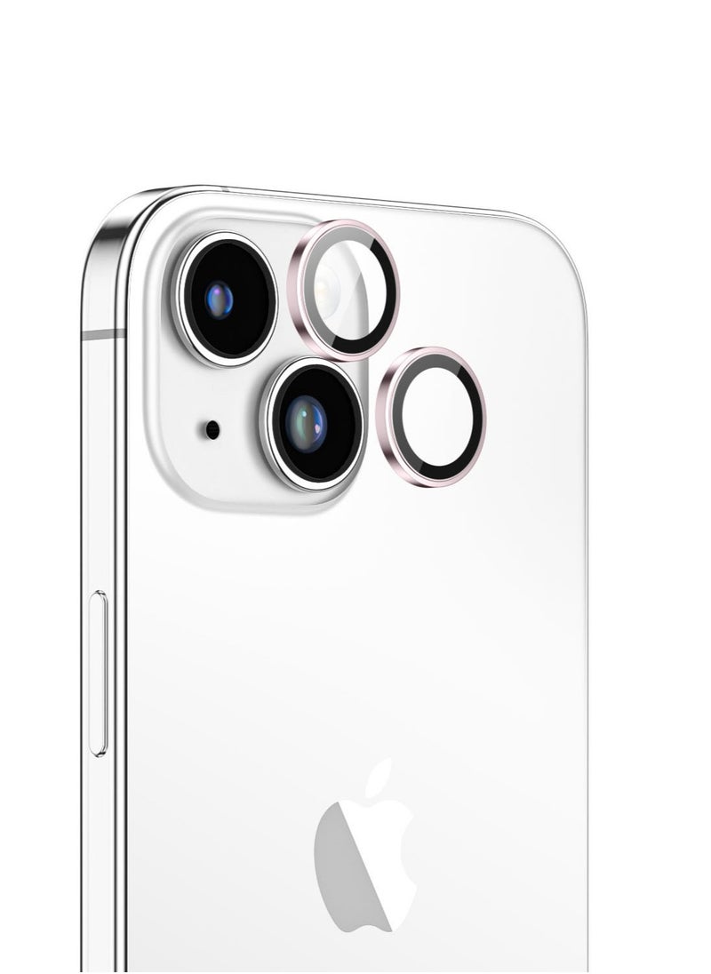 AMAZINGthing Supreme Tempered Glass for iPhone 15 and iPhone 15 PLUS Camera Lens Protector Aluminum AR Lens Defender - Light Pink  - Image 1