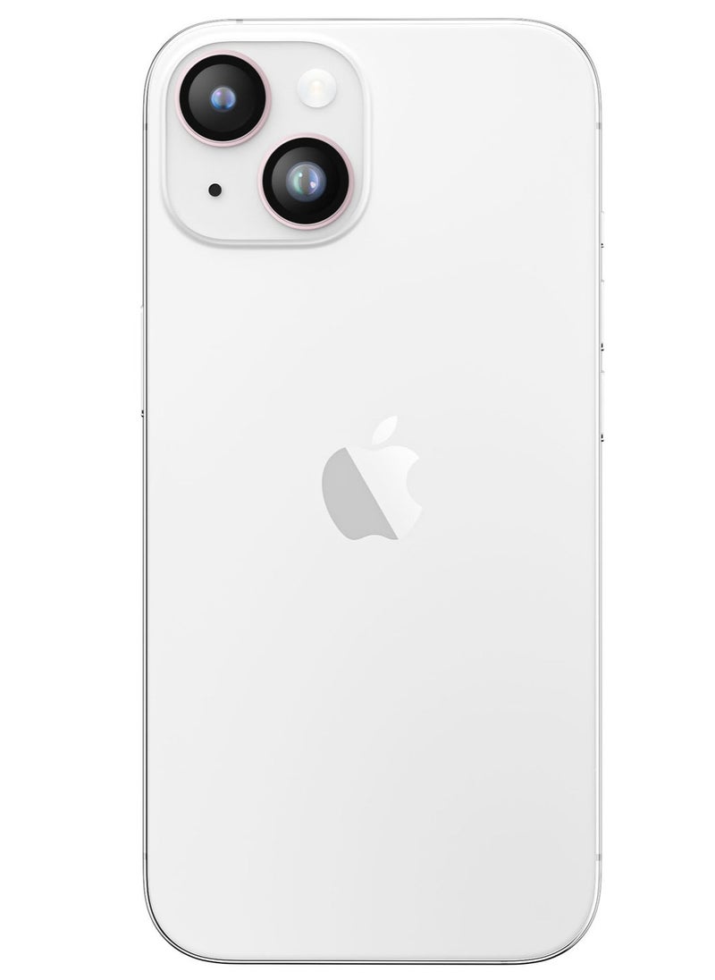 AMAZINGthing Supreme Tempered Glass for iPhone 15 and iPhone 15 PLUS Camera Lens Protector Aluminum AR Lens Defender - Light Pink  - Image 3
