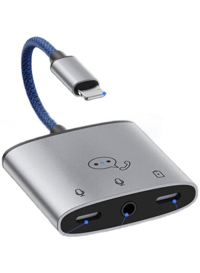 Dooseyuon Deyu, Apple Earphone Adapter Three-In Charging And Music Listening, For Iphone14 11 12Pro 13 Xs Xr, Audio Converter Splitter Sound Card, Gaming, Pubg Voice Chat - Image 1