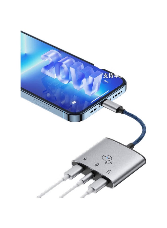 Dooseyuon Deyu, Apple Earphone Adapter Three-In Charging And Music Listening, For Iphone14 11 12Pro 13 Xs Xr, Audio Converter Splitter Sound Card, Gaming, Pubg Voice Chat - Image 2