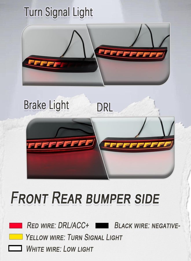 GEEGEETOP Red Lens Rear Fog Bumper Reflector Brake Tail Sequential Flash Signal LED Lights Lamp Compatible with Chevrolet Chevy Suburban 2021 2022 2023 2024 Aftermarked Light kit Accessories (SMOKED) - Image 2