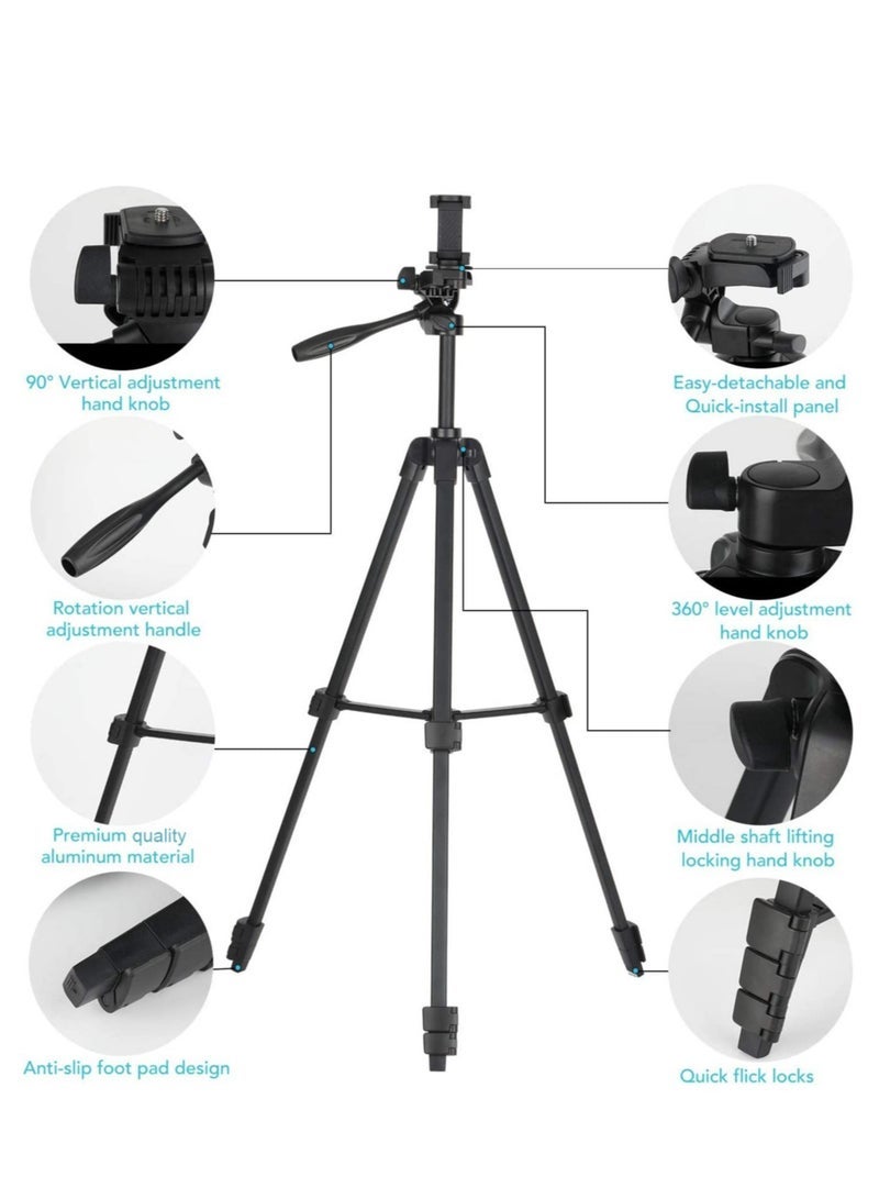 Flexible Tripod, Eocean 136cm Extendable Phone Tripod Stand with Carry Bag,Cell Phone Tripod with Wireless Remote,Universal Tripod for Video Selfie,iPhone Tripod Stand Travel Camera Tripod - Image 2