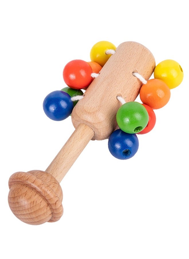 Children's wooden hand-cranked grape string bells, rattles, hand bells, rattle toys, molar educational toys  - Image 1