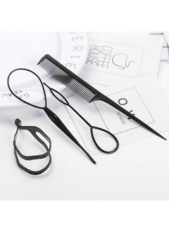 Maahal ™ Combo Of 8 Pcs Hair Styling Braiding Tools And Bun Maker Hair Accessories For Women  - Image 3
