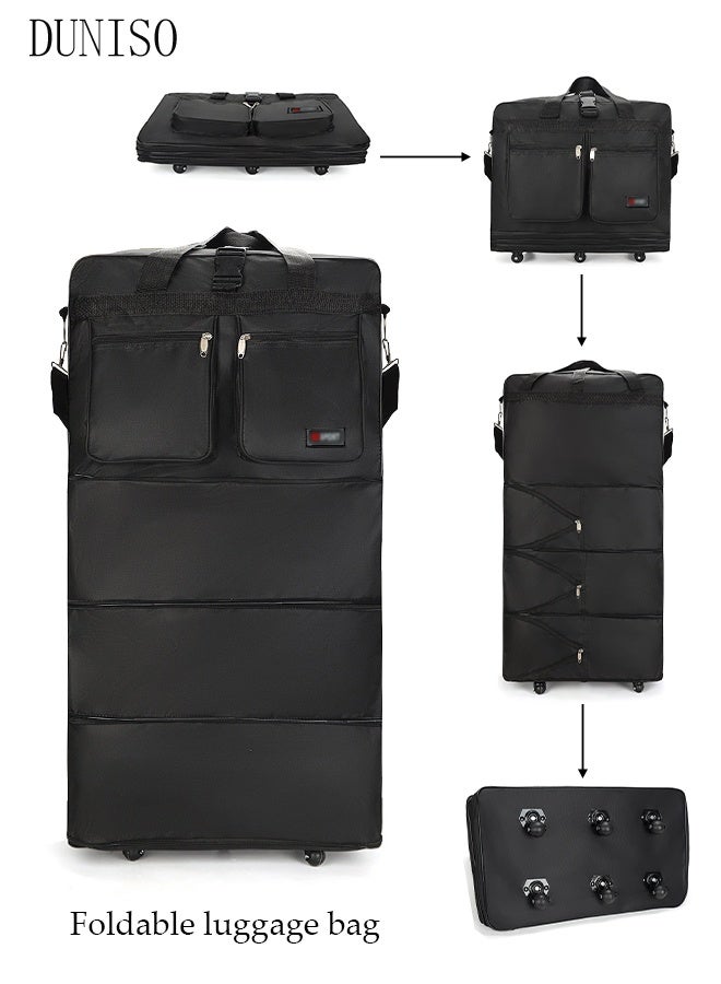 DUNISO Expandable Foldable Carry-On Luggage Suitcase With 56-75L Capacity Collapsible Rolling Travel Luggage Bag With Six Universal Wheels Lightweight Suitcases For Air Travel - Image 1