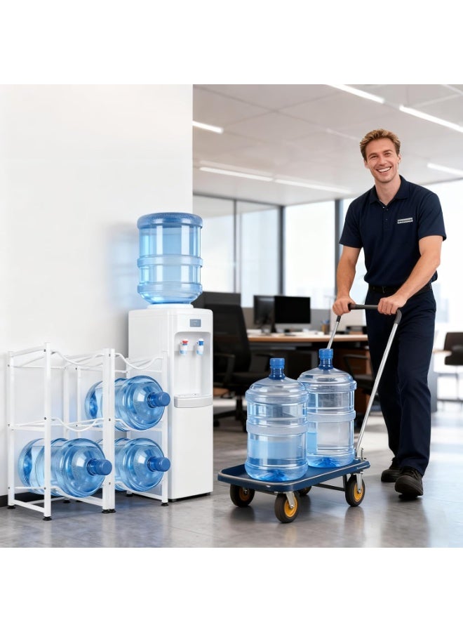 بلومنغ تايم حامل زجاجات مياه بثلاث طبقات للمنزل والمكتب والمطبخ، منظم تخزين، حامل زجاجات سعة 5 جالون، سهل التركيب (3T-أبيض) - Image 3