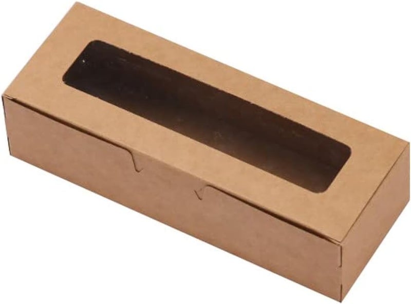 Hanging space save Pack of 12 Rectangular Bakery Boxes with Window,Paper Macaron Box, Biscuit,Candy Box (White) Strong durable raw material