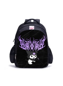 Manufacturer cartoon animation 42cm backpack Kuromi printed primary and secondary school student schoolbag,Library B-2 Black-L