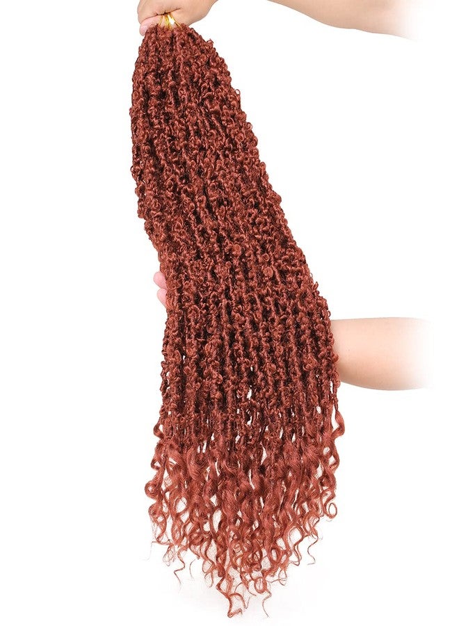 ZRQ 24 Inch 6 Packs Butterfly Locs Crochet Hair With Curly Ends Copper Red Goddess Locs Long Butterfly Faux Locs Ginger Distressed Butterfly Locs Synthetic Hair (24 Inch, 350#) - Image 5