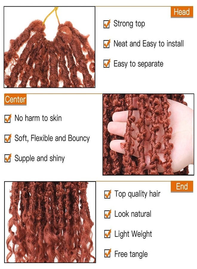 ZRQ 24 Inch 6 Packs Butterfly Locs Crochet Hair With Curly Ends Copper Red Goddess Locs Long Butterfly Faux Locs Ginger Distressed Butterfly Locs Synthetic Hair (24 Inch, 350#) - Image 4