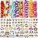Atonofun 80 PCS Leis for Luau Party Decorations Hawaiian Leis Bulk Luau Party Glasses Colorful Bracelets Flower Headbands for Adults Tropical Birthday Summer Beach Luau Party Favors Supplies - Image 3