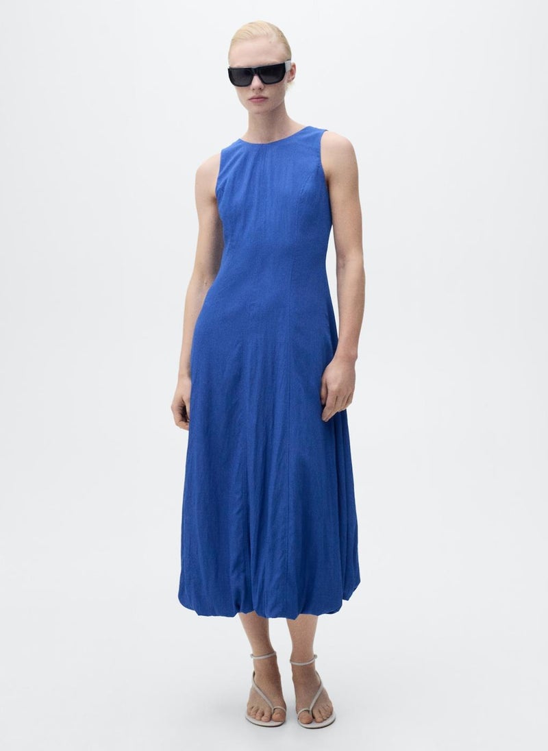 MANGO - Puffed Midi Hem Dress - Image 1
