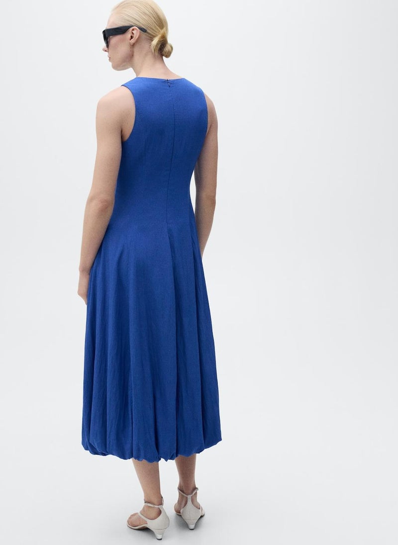 MANGO - Puffed Midi Hem Dress - Image 1