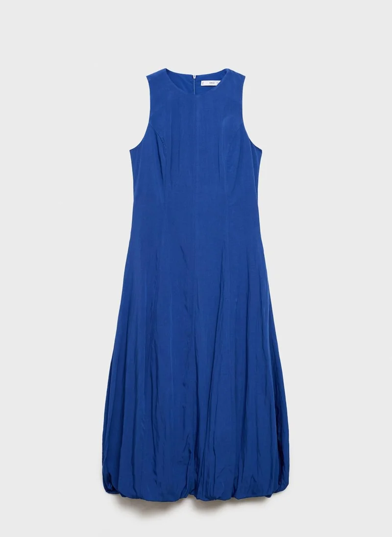 MANGO Blue Sleeveless Midi Dress