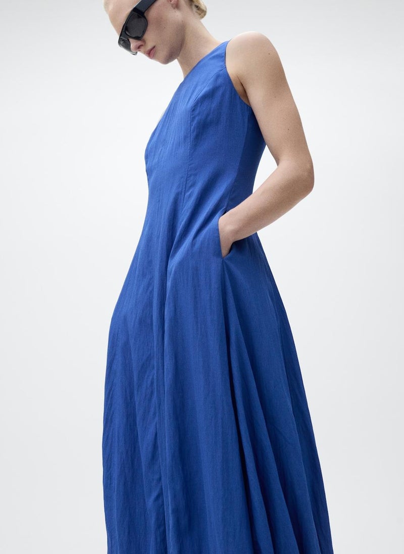 MANGO - Puffed Midi Hem Dress - Image 1