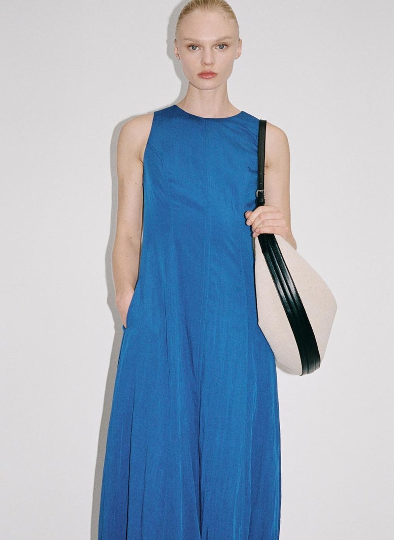 MANGO - Puffed Midi Hem Dress - Image 1