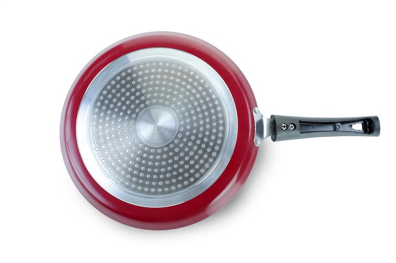 Crystal Vivid Series Induction Bottom Non-Stick Cookware Set, 2 Pcs, Maroon | Tawa 250 mm | Kadai 240 mm with Steel Lid | 2.6 mm thickness| 3 layer Non stick Coating | Metal Spoon Friendly | PFOA Free - Image 5
