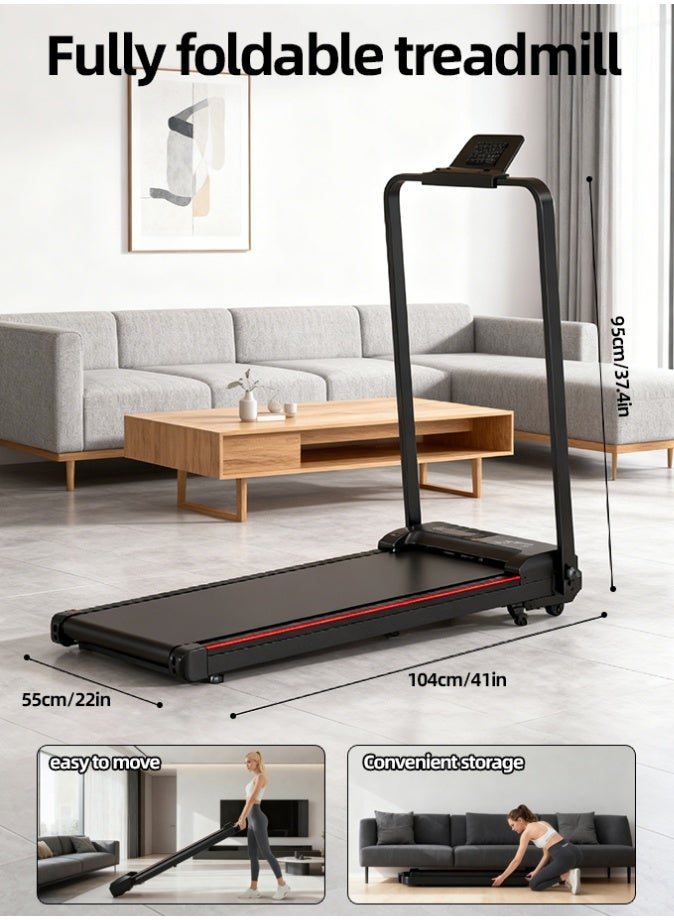 الحلم جهاز المشي المنزلي، وسادة مشي ذكية 2 في 1 مع منحدر ومقبض قابل للفصل، جهاز مشي قابل للطي بقوة 2.0 حصان، محرك هادئ ومكبر صوت، سعة 220 رطلاً - Image 5