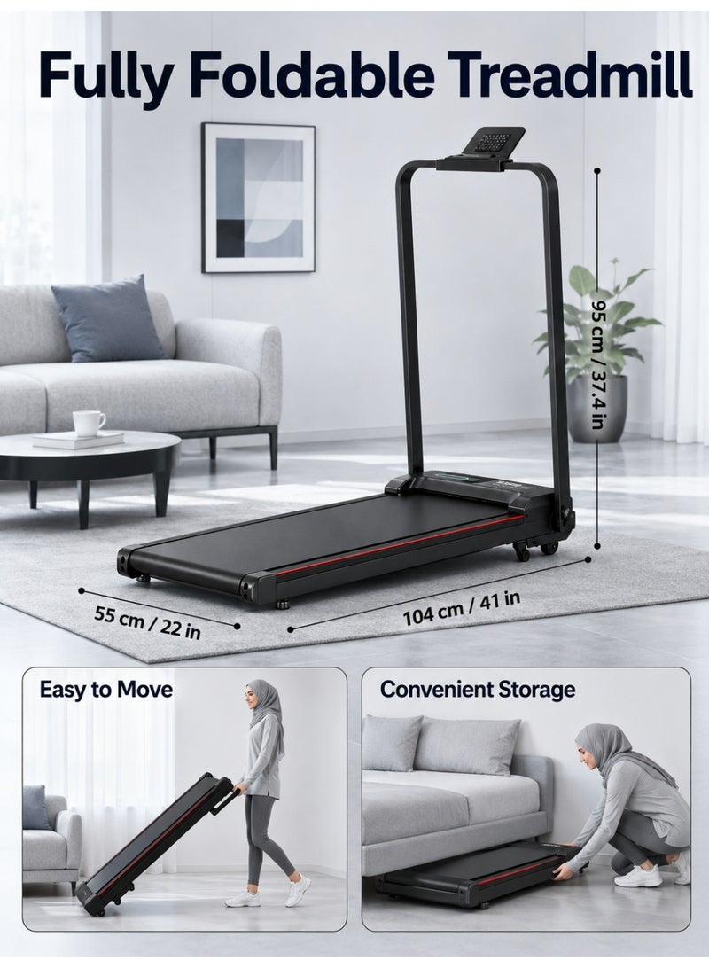 RUIYADA Walking Pad Treadmill for Home, 2-in-1 Smart Walking Pad with Incline & Detachable Handle, Folding Treadmill 2.0HP Quiet Motor & Speaker, 220LB Capacity Home Treadmills - Image 4