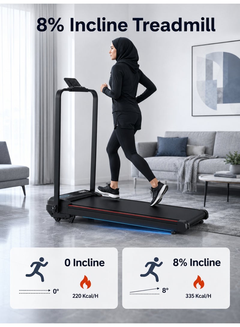 RUIYADA Walking Pad Treadmill for Home, 2-in-1 Smart Walking Pad with Incline & Detachable Handle, Folding Treadmill 2.0HP Quiet Motor & Speaker, 220LB Capacity Home Treadmills - Image 3