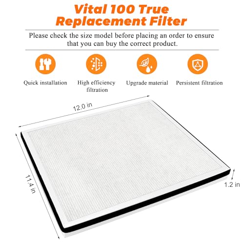 Blutoget Vital 100 Vital 100-RF True Replacement Filter 2Pack by Blutoget - Fit for LEVOIT Vital 100 Air Purifier, 3-in-1 H13 and High-Efficiency Activated Carbon Filtration System - Replace Vital 100-RF - Image 5