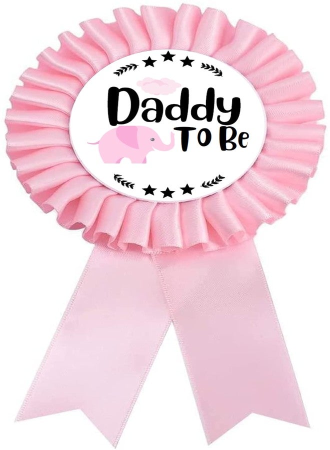 PATICARRY HAPPYLAND Baby Girl Shower Decorations Pink Baby Elephant Set Tinplates Badge Mommy to Be and Daddy to Be Baby Shower - Image 4