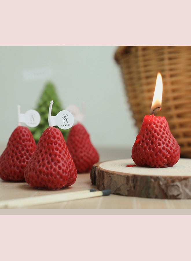Fianser Candles Handmade 4 Strawberry Home Scented 0.5 Hour Each Fragrance Aromatherapy Gift Wax Natural Soy Stress Relief Luxury Wedding Bathroom Birthday Yoga Anniversary - Image 2