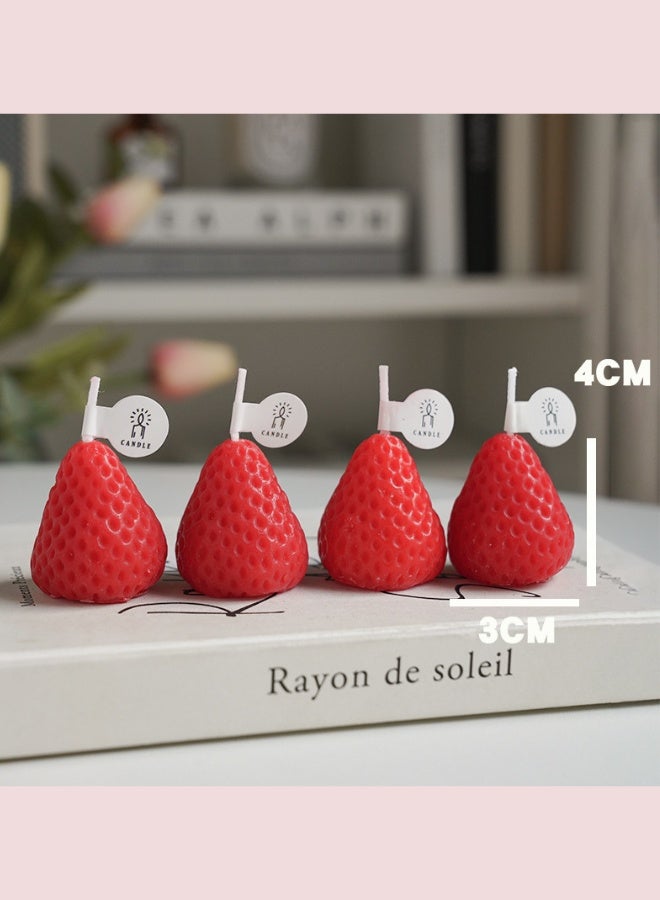 Fianser Candles Handmade 4 Strawberry Home Scented 0.5 Hour Each Fragrance Aromatherapy Gift Wax Natural Soy Stress Relief Luxury Wedding Bathroom Birthday Yoga Anniversary - Image 3