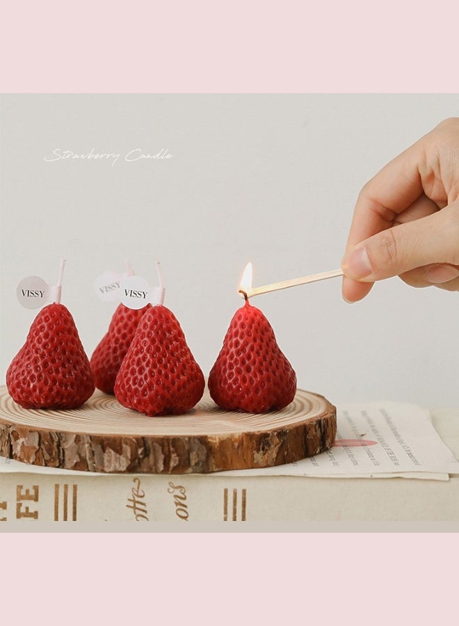 Fianser Candles Handmade 4 Strawberry Home Scented 0.5 Hour Each Fragrance Aromatherapy Gift Wax Natural Soy Stress Relief Luxury Wedding Bathroom Birthday Yoga Anniversary - Image 4