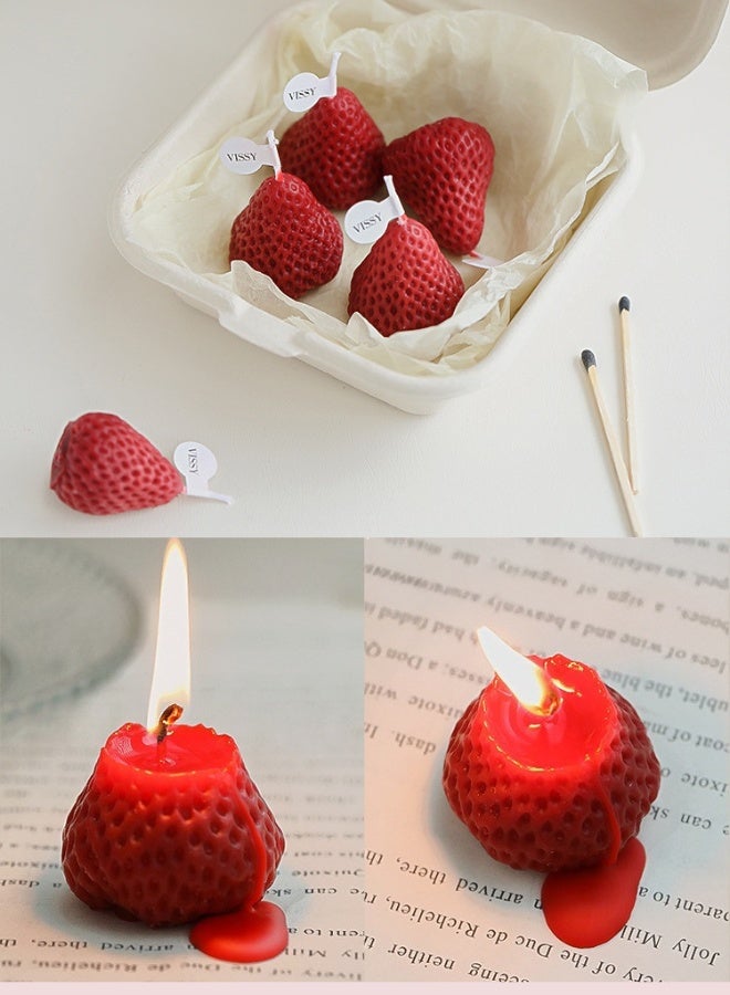 Fianser Candles Handmade 4 Strawberry Home Scented 0.5 Hour Each Fragrance Aromatherapy Gift Wax Natural Soy Stress Relief Luxury Wedding Bathroom Birthday Yoga Anniversary - Image 5