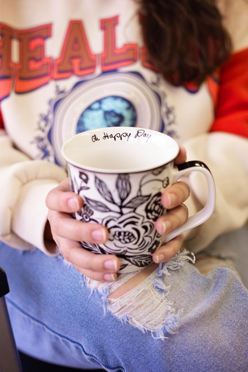 Karma Gifts 14 oz Black and White Boho Mug Celestial - Cute Coffee and Tea Mug - Ceramic Coffee Mugs for Women and Men - Image 2