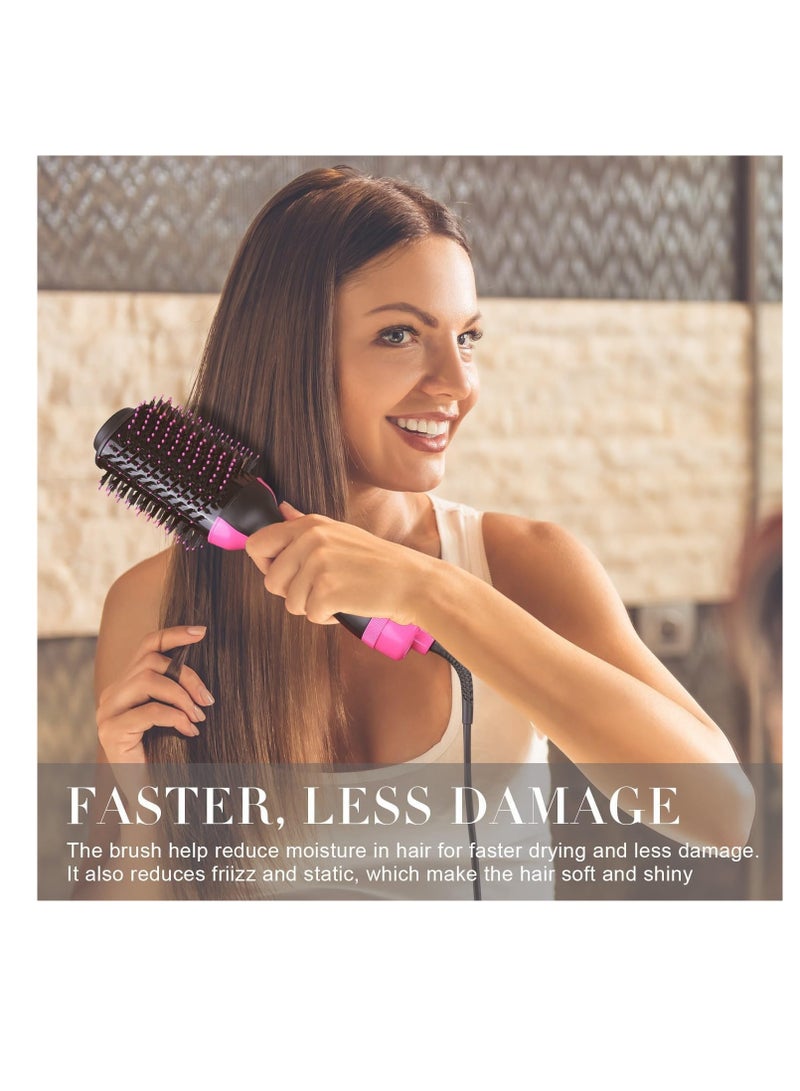 Excefore Hair Dryer Brush Blow Dryer Brush in One, 4 in 1 Hair Dryer and Styler Volumizer with Negative Ion, Hot Air Brush Hair Straightener, Curling Brush Oval Shape, Pink - Image 4