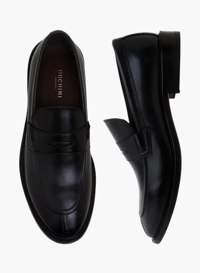 DUCHINI Men Lace-Up Leather Loafers
