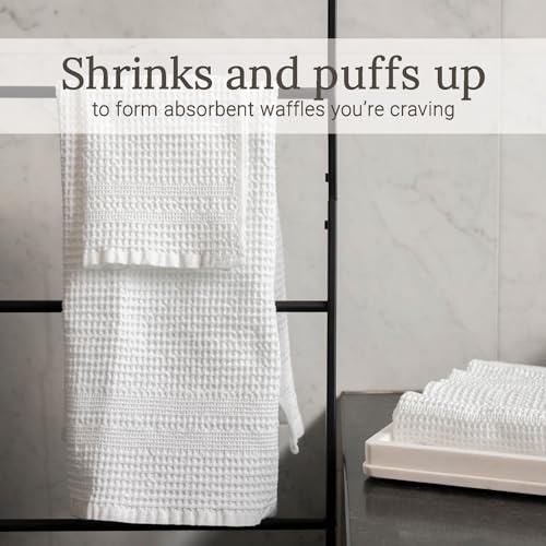 GILDEN TREE Waffle Bath Sheet Large Bath Towels Quick Dry Thin Body Towels, 40x80 Oversized Bath Towels for Adults, Classic Style (White) - Image 3