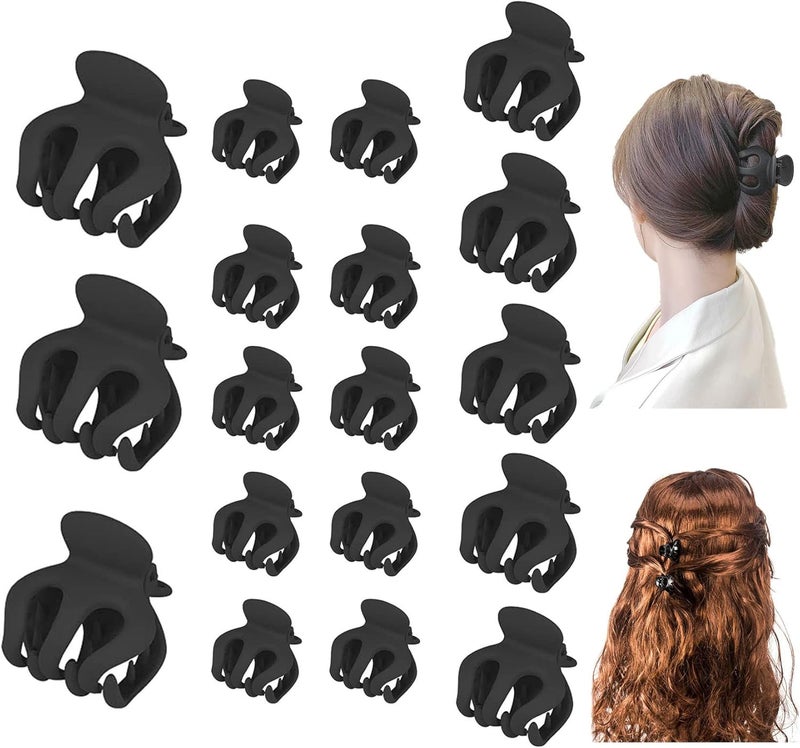 18 Pcs Hair Clips for Women Claw Clips for Thick Hair Large Small Mini Black Hair Accessories for Women and Girls