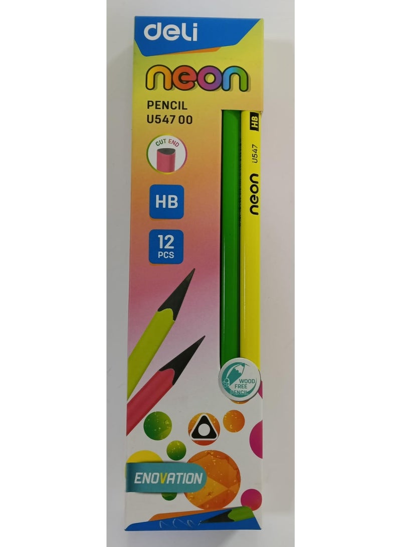 ديلي قلام تلوين ديلي نيون U54700، 12 قلمًا، سن HB - Image 1