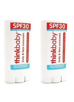 Thinkbaby Sunscreen Stick White/Orange 0.64 Ounce (2 Pack)  - Image 1